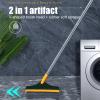 2 in 1 Cleaning Brush Scrubbing Brush with Long Handle Adjustable V-Shaped Floor Brush Scrubber 120 Degree Triangular Rotating Brush Head Rotating Kitchen Brush for Cleaning Joints view 2