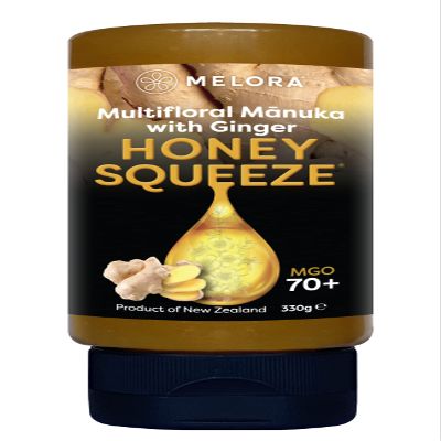 Melora 100% Pure & Certified Mnuka Honey Squeeze Bottles (Ginger)