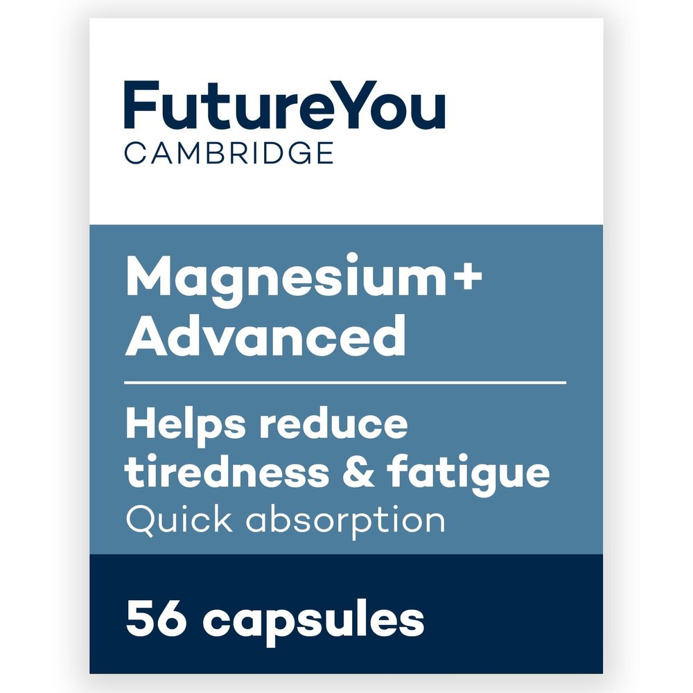 FutureYou Magnesium+ Advanced (56 Capsules). Magnesium Glycinate with B Vitamins for Energy & Bone Health. High Strength Magnesium Supplements for Women & Men - Genuine FutureYou Cambridge Supplements