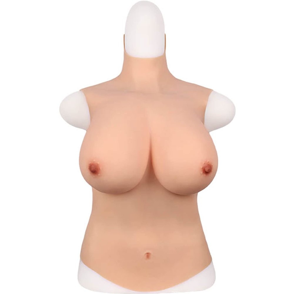 Silicone Breastplate Silicone Filled Cotton Filled H Cup Silicone Breast Forms Artificial Fake Crossdressing Realistic Artificial Mastectomy Breastplate Faux Breastplate, Ivory