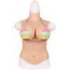 Silicone Breast Form Realistic Cotton Filled G Cup Breastplate Artificial Prosthesis Crossdressers Silicone Prosthesis Mastectomy Transgender Faux Breastplate, Ivory view 1