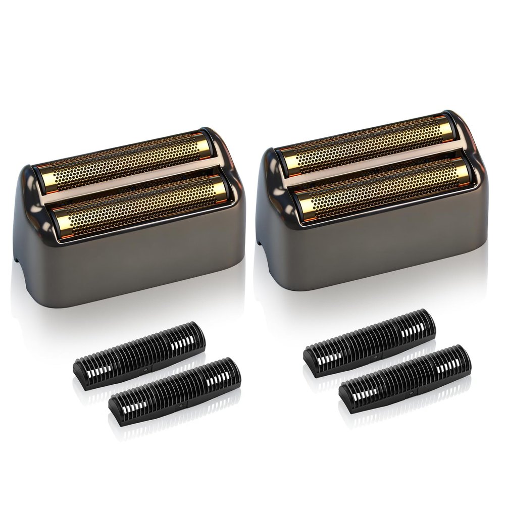 2 Pack Shaver Replacement Foil and Cutters compatible with BaBylissPRO Double FXFS2 Metal shaver foil replacement,Black