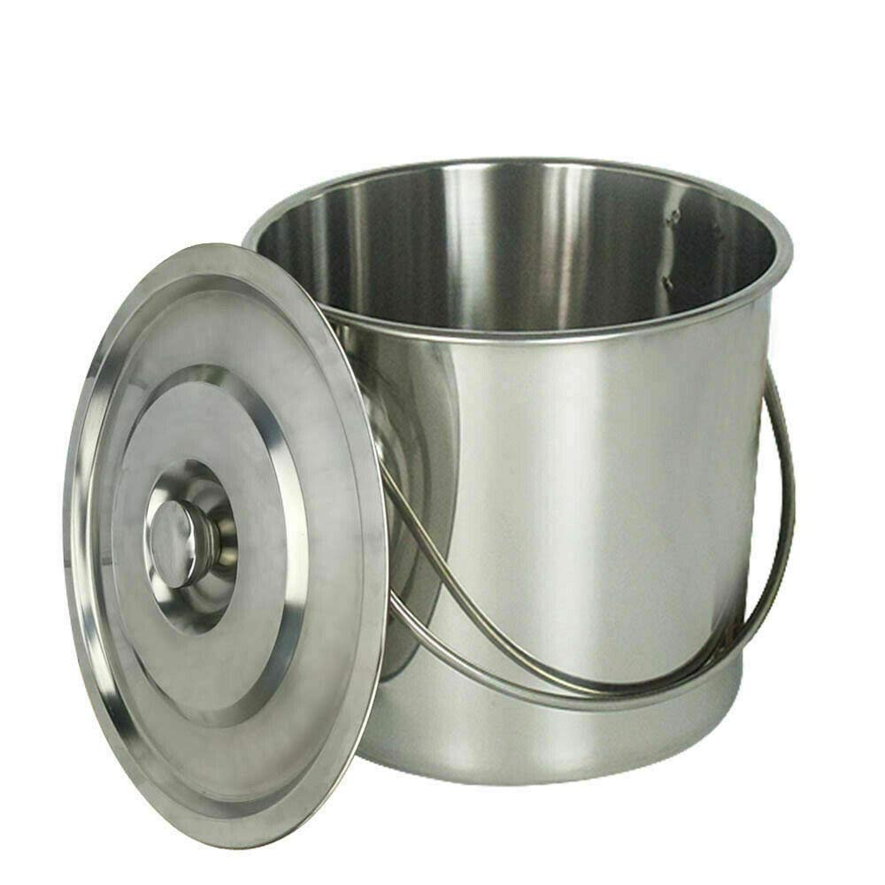 12L Stainless Steel Bucket Large Capacity Household Portable with Lid Bucket Oil Bucket Kitchen Bucket Food Bucket Water Storage Hotel Restaurant Iron Bucket Bucket