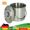12L Stainless Steel Bucket Large Capacity Household Portable with Lid Bucket Oil Bucket Kitchen Bucket Food Bucket Water Storage Hotel Restaurant Iron Bucket Bucket view 2
