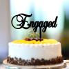 Elegant Engagement Cake Toppers Engaged Engagement Cake Decorations Bachelorette Bachelorette Gifts Personalised Acrylic Black view 2