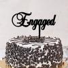 Elegant Engagement Cake Toppers Engaged Engagement Cake Decorations Bachelorette Bachelorette Gifts Personalised Acrylic Black view 3