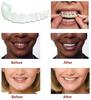 MXRFACTory Fake Teeth Instant Veneers Silica Gel Teeth Top Bottom Dentures Silicone Tooth Reusable Temporary Dentures Teeth Braces Covering for Men and Women For Bad Teeth,4pairs view 3