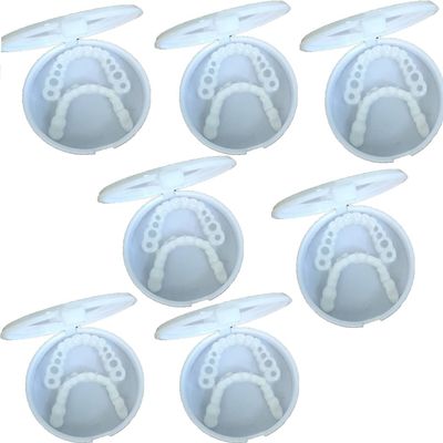 MXRFACTory Prosthesis Teeth Instant Veneers Natural Tones Adjustable Dentures Top Bottom Temporary Denture Cosmetic Comfort Fit Snap-On Quick Fit Dentures for Missing Teeth,7pairs