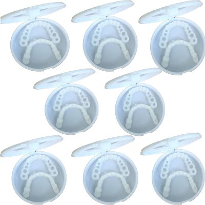 MXRFACTory Fake Teeth Instant Veneers Teeth Detachable Top Bottom Silicone Tooth Dental Prostheses Temporary Dentures Teeth Braces Covering for Men and Women Denture Restoration Kit,8pairs