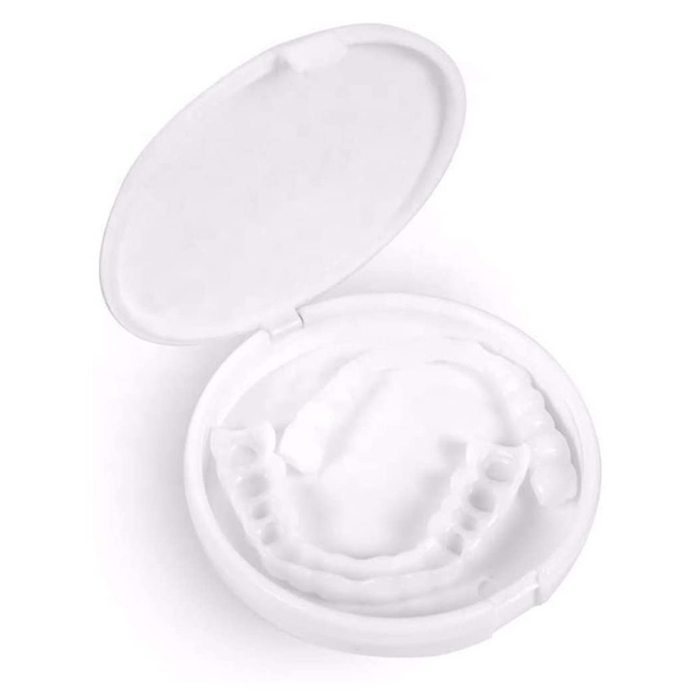 MXRFACTory Dental Prosthesis Instant Veneers Natural Tones Temporary Top Bottom Dentures Cosmetic Dental Comfort Fit Snap on Teeth Whitening For Bad Teeth Broken Teeth Men and Women,1pair
