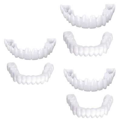 MXRFACTory Dental Prosthesis Instant Veneers Natural Tones Temporary Top Bottom Dentures Cosmetic Dental Comfort Fit Snap on Teeth Whitening For Bad Teeth Broken Teeth Men and Women,3pairs