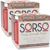 SORSO Smoked Garlic Tomato Paste 2x220g | Vegan, No Added Sugar, Gluten-Free | Natural Italian Recipe | Made in London | Use for Pizza, Pasta, Ketchup, Dip or Soup | 24kcal - 98% Vine Tomatoes view 1