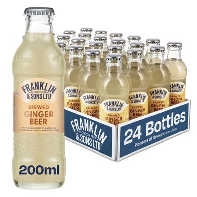 Franklin & Sons Bottles | 24 x 200ml Case | Brewed Ginger Beer | All natural ingredients | Refreshing Ginger Zingy | Fiery & Sweet