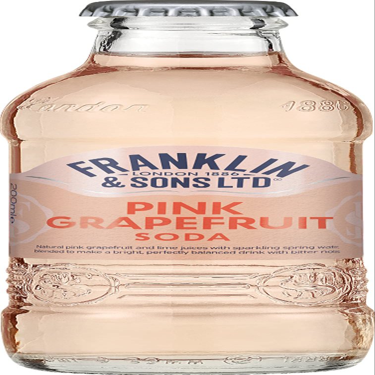 Franklin & Sons Pink Grapefruit Soda | 24 x 200ml Bottle Case | Low Sugar | Big Flavour | Versatile | Perfect Paloma Cocktail