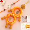 Ghasitaram Gifts Rakhis Online - Rakhi for Brother- Sisters Blessings rm073 Bhaiya Bhabhi Rakhi with 200 GMS of Besan Barfi and 200 GMS of Kaju Katli view 1
