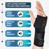 Actesso Breathable Wrist Brace Splint with Support Strap - Ideal for Carpal Tunnel, Sprains, and Tendonitis (Black, Left Hand, XL) view 2