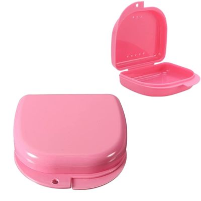 F2 Medical Supplies Pink Retianer Box - Sturdy Retainer Case Denture Box with Vent Holes for Denture Retainer Mouth Guard Brace Teeth Mouth Tray