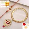 Ghasitaram Gifts Rakhis Online - Rakhi for Brother- RM-155 Bhaiya Bhabhi Rakhi with 400 GMS of Besan Barfi view 1