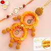 Ghasitaram Gifts Rakhis Online - Rakhi for Brother- Sisters Blessings rm073 Bhaiya Bhabhi Rakhi with 200 GMS of Besan Barfi view 1