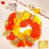 Ghasitaram Gifts Rakhis Online - Rakhi for Brother-RM-268 Bhaiya Bhabhi Rakhi with 200 GMS of Kaju katli and 200 GMS of Soan Papdi view 1