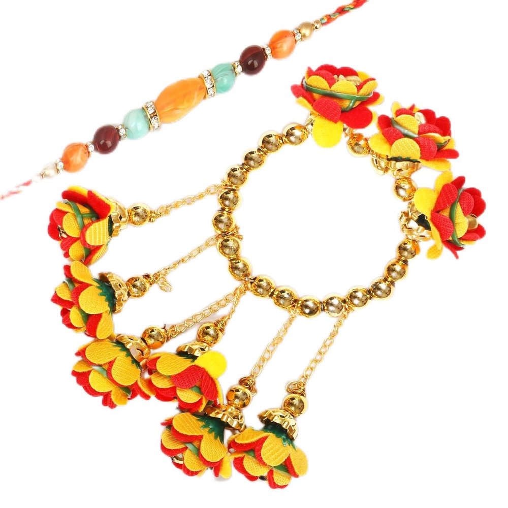 Ghasitaram Gifts Rakhis Online - Rakhi for Brother-TK-27 Bhaiya Bhabhi Rakhi