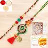 Ghasitaram Gifts Rakhis Online - Rakhi for Brother- RM-217 Bhaiya Bhabhi Rakhi with 200 GMS of Besan Barfi and 200 GMS of Kaju Katli view 1