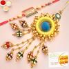 Ghasitaram Gifts Rakhis Online - Rakhi for Brother- Mere Pyaare Veera rm 072 Bhaiya Bhabhi Rakhi with 200 GMS of Besan Barfi view 1