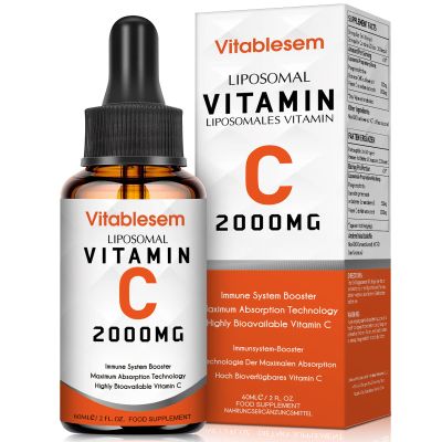 Liquid Liposomal Vitamin C 2000mg Supplement, High dose Ascorbic Acid, Antioxidants, Maximum Absorption, Highly Bioavailable, Soy-Free, Vegan Non-GMO