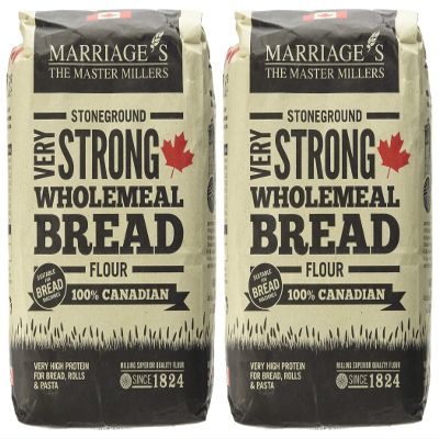 Marriages Canadian VERY Strong Wholemeal Bread Flour, 1.5kg (Pack of 2)