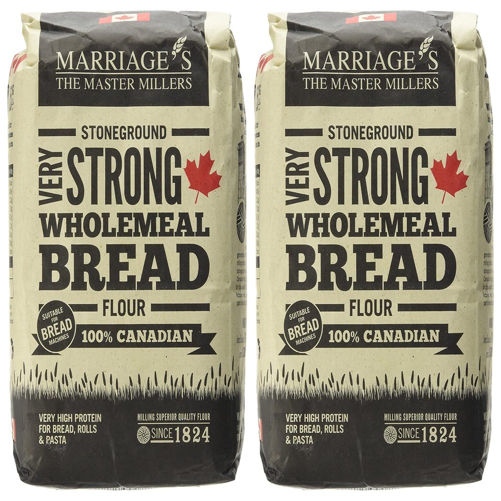 Marriages Canadian VERY Strong Wholemeal Bread Flour, 1.5kg (Pack of 2)