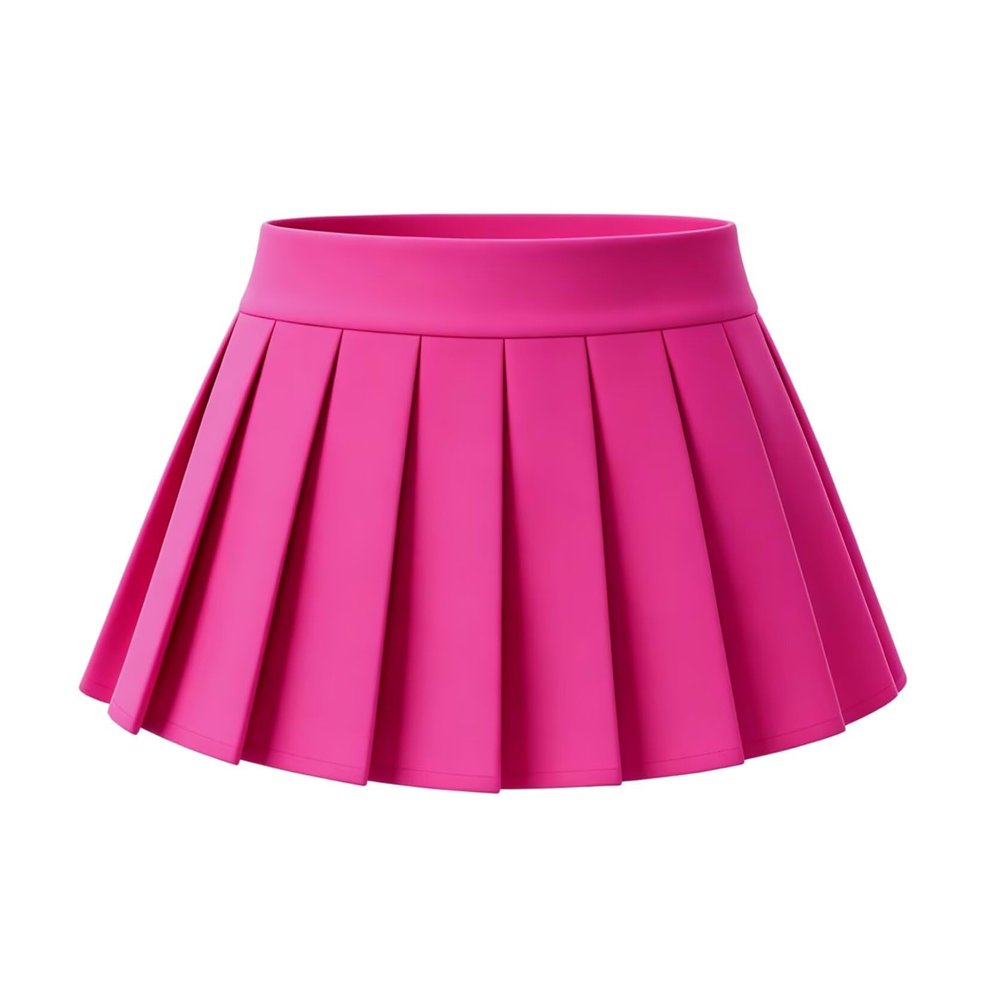 Afibi Women Sexy Stretchy Elastic Waist Pleated Ruffle Mini Skirt for Schoolgirl Outfits, Coral, X-Large