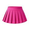 Afibi Women Sexy Stretchy Elastic Waist Pleated Ruffle Mini Skirt for Schoolgirl Outfits, Coral, X-Large view 1