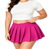 Afibi Women Sexy Stretchy Elastic Waist Pleated Ruffle Mini Skirt for Schoolgirl Outfits, Coral, X-Large view 4