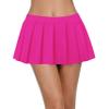 Afibi Women Sexy Stretchy Elastic Waist Pleated Ruffle Mini Skirt for Schoolgirl Outfits, Coral, Small view 2