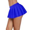 Afibi Women Sexy Stretchy Elastic Waist Pleated Ruffle Mini Skirt for Schoolgirl Outfits, Blue, L view 1