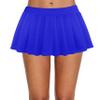 Afibi Women Sexy Stretchy Elastic Waist Pleated Ruffle Mini Skirt for Schoolgirl Outfits, Blue, L view 4