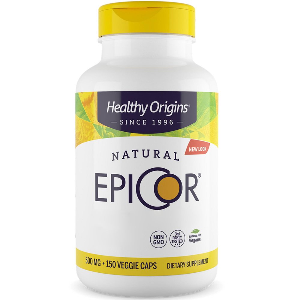 Healthy Origins Natural EpiCor (Fermented Yeast), 500mg, 150 Vegan Capsules, Lab-Tested, Vegetarian, Gluten-Free, Soy-Free, Non-GMO