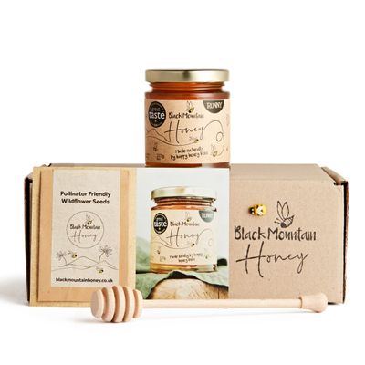 Black Mountain Honey - Single Origin Natural Welsh Honey Gift Set with Wildflower Honey (1 Jar Gift Pack)