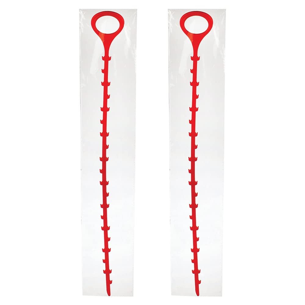 2 x Red Drain Unblocker Stick Quickly Removes Blockages for Sinks Showers Baths