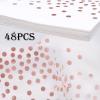 INHEMING 48 pcs Party Napkins,Polka Dot Paper Napkins,White and Rose Gold Napkins,Birthday Party Serviettes, for Daily Use and Party Decoration 33x33cm view 3