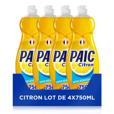 Paic Washing Up Liquid Lemon Pack of 4 x 750 ml