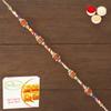 Ghasitaram Gifts Rakhi for Brother Rakhis Online - RM-766 Premium Rakhi with 200 GMS of Besan Barfi view 1