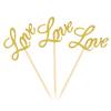 HOKPA Love Cupcake Toppers, 48Pcs Gold Glitter Dessert Food Cake Picks for Baby Shower Wedding Engagement Bridal Birthday Party Supplies view 2