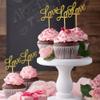 HOKPA Love Cupcake Toppers, 48Pcs Gold Glitter Dessert Food Cake Picks for Baby Shower Wedding Engagement Bridal Birthday Party Supplies view 3