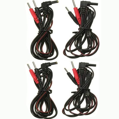 QUEAMBLER Tens Electrode Connection Cable DC 2.35 Male 2.0 mm with Female Connection (Pack of 4)