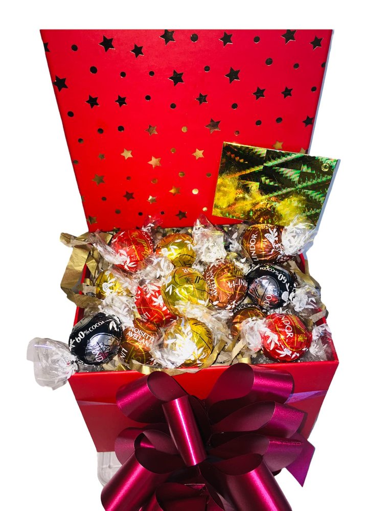 Chocolate gift box hamper sweets candy bouquet flower roses gift him her birthday valentines wedding present milk orange hazlenut white red