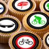 24 edible PRE CUT framed cycling cyclist kids childrens party decorations Wafer Paper Cupcake Topper Cake view 2