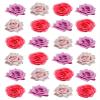 24 Pink and Red Roses Mixed Colours Single Rose Edible Rice Wafer Paper Cupcake Toppers Cake Decorations Flowers view 1