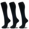 fenglaoda Compression Socks for Women Men Circulation 20-30 mmHg Cute Fun Support Socks For Nurse, Pregnancy, Travel, Flight, 78-3pairs-black, S-M view 1
