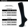 fenglaoda Compression Socks for Women Men Circulation 20-30 mmHg Cute Fun Support Socks For Nurse, Pregnancy, Travel, Flight, 78-3pairs-black, S-M view 2